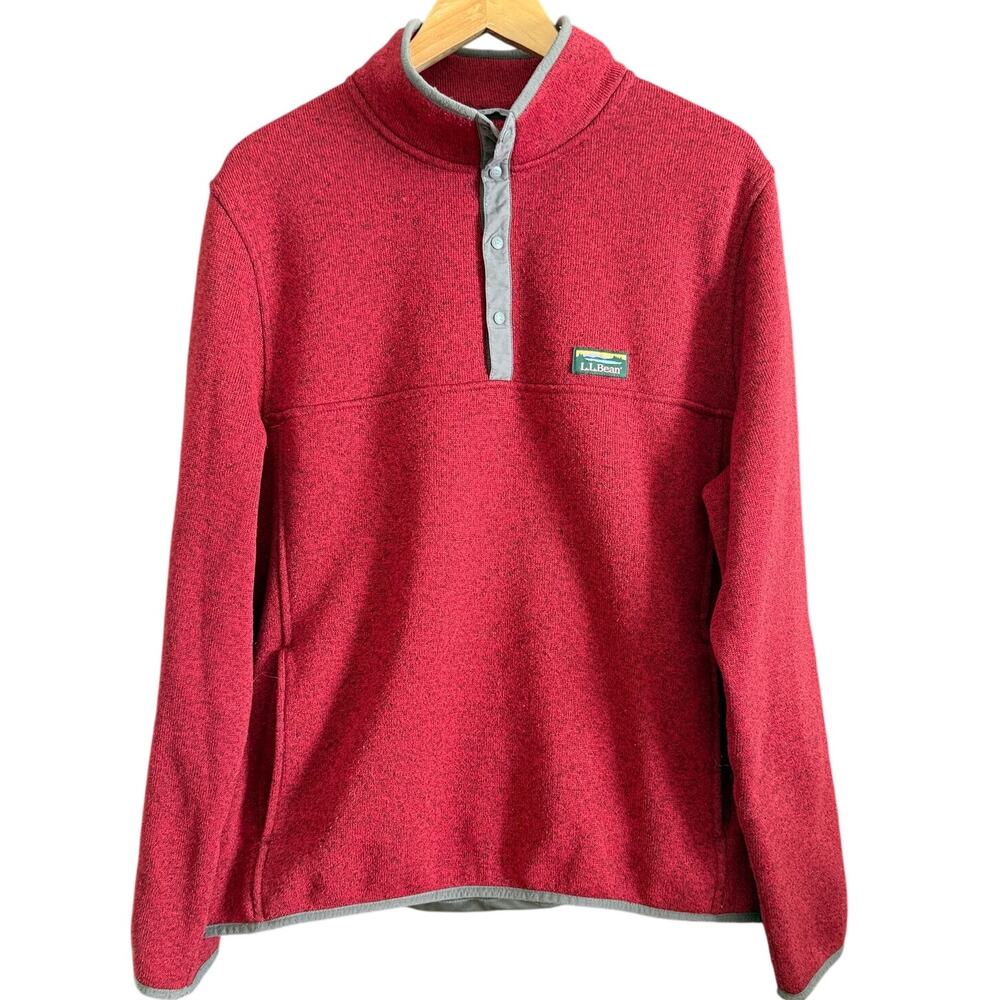 L.L. Bean | Men's Red Half Zip Sweater Fleece | Extra Large